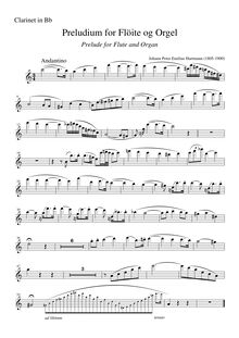 Partition clarinette en B♭ (alternate), Preludium pour Flöite og Orgel