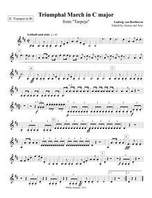 Partition trompette 2 (B♭), Triumphal March pour Christoph Kuffner s tragedy Tarpeja, WoO 2a