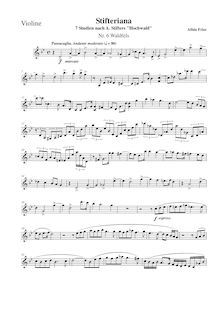 Partition , Waldfels, partition de violon, Stifteriana, Sieben Bilder für Violine und Klavier nach den sieben Kapiteln aus Adalbert Stifters Hochwald