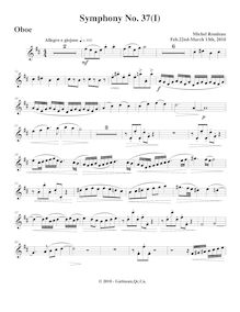 Partition hautbois, Symphony No.37, D major, Rondeau, Michel