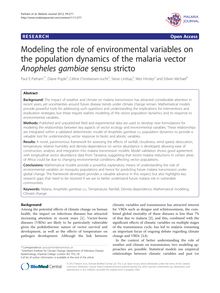 Modeling the role of environmental variables on the population dynamics of the malaria vector Anopheles gambiae sensu stricto
