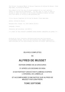 Oeuvres Complètes de Alfred de Musset — Tome 7. par Alfred de Musset