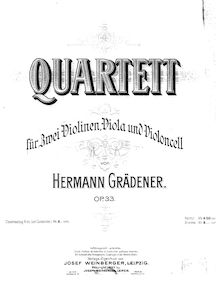 Partition compléte, corde quatuor No.1, Op.33, D Minor