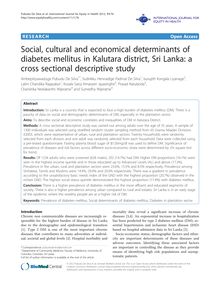 Social, cultural and economical determinants of diabetes mellitus in Kalutara district, Sri Lanka: a cross sectional descriptive study