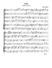 Partition [Air], VdGS No.10 - partition complète (Tr Tr B B O), Airs pour 4 violes de gambe avec orgue