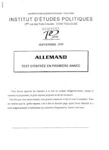 Allemand 1999 IEP Toulouse - Sciences Po Toulouse