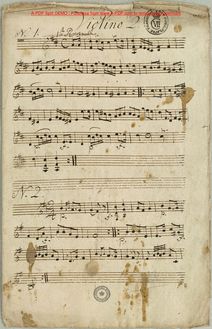 Partition violon, Basso (fragments - uncertain where these fit en), Soliman den Anden