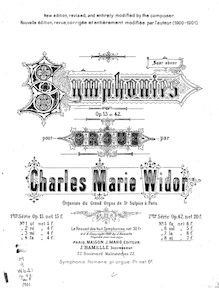 Partition complète, orgue Symphony No.8, Symphonie VIII, B♭ major par Charles-Marie Widor