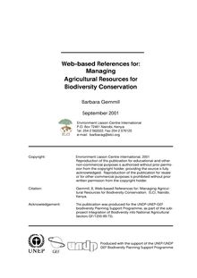 Web-based References for: Managing Agricultural Resources for ...