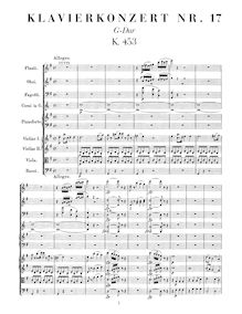 Partition complète, Piano Concerto No.17, G major, Mozart, Wolfgang Amadeus
