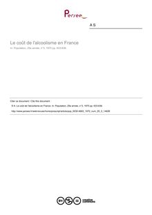 Le coût de l alcoolisme en France - article ; n°3 ; vol.25, pg 633-636