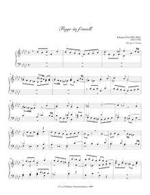 Partition Fugue en F minor, Fugues, Keyboard, Pachelbel, Johann