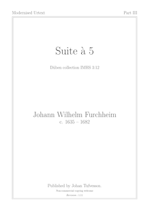Partition , partie 3,  a 5, Furchheim, Johann Wilhelm