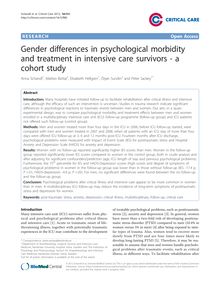 Gender differences in psychological morbidity and treatment in intensive care survivors - a cohort study