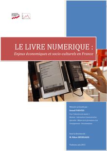 LE LIVRE NUMERIQUE :Enjeux économiques et socio-culturels en France