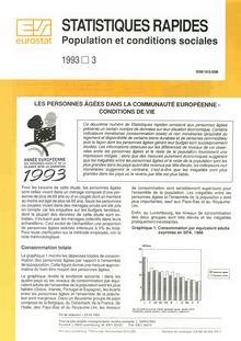 STATISTIQUES RAPIDES Population et conditions sociales. 1993 3
