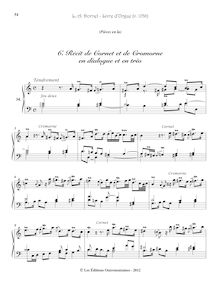 Partition 3, Récit de cornet et de cromorne en dialogue et en trio, Pièces d orgue