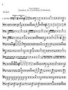 Partition timbales, Symphony No.8, Unvollendete (Unfinished), B minor
