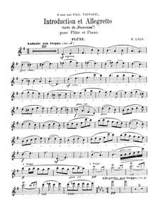 Partition flûte , partie et partition de piano, Namouna, Ballet en deux actes