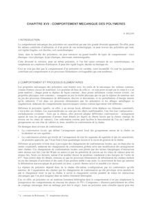 CHAPITRE XVII COMPORTEMENT MECANIQUE DES POLYMERES