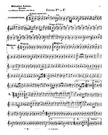 Partition cor 1 (en F), Künstlerleben, Op.316, Artist s Life, Strauss Jr., Johann