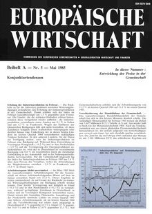 EUROPÄISCHE WIRTSCHAFT. Beiheft A â€” Nr. 5 â€” Mai 1985