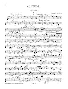 Partition parties, corde quatuor No.1, Op.35, Indy, Vincent d 