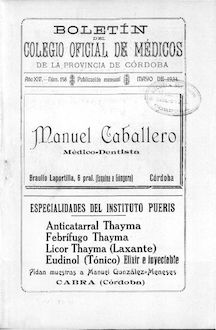 Boletín del Colegio Oficial de Médicos de la Provincia de Córdoba, n. 158 (1934)