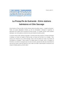 La Presqu île de Guérande : Entre stations balnéaires et Côte Sauvage