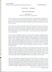 Italien 2006 Admission en première année IEP Paris - Sciences Po Paris