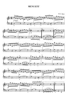 Partition complète, Five pièces, Bach, Wilhelm Friedemann par Wilhelm Friedemann Bach
