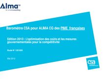 CSA : Baromètre 2013 des PME françaises
