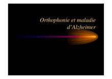 Orthophonie et maladie d Alzheimer