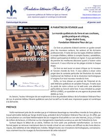 À paraître : Le monde québécois du livre et ses coulisses