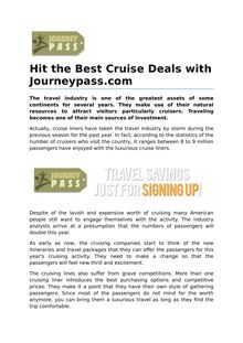Hit the Best Cruise Deals with Journeypass.com