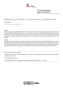 Préparation au VIIe Plan: Lutte des classes, propriété et rente foncière - article ; n°1 ; vol.119, pg 5-5