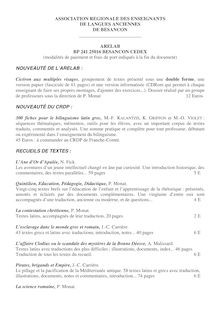 ASSOCIATION REGIONALE DES ENSEIGNANTS DE LANGUES ANCIENNES DE ...