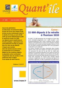Corse : 32 000 départs à la retraite à l horizon 2020
