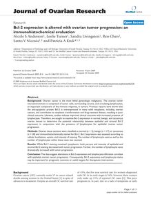 Bcl-2 expression is altered with ovarian tumor progression: an immunohistochemical evaluation