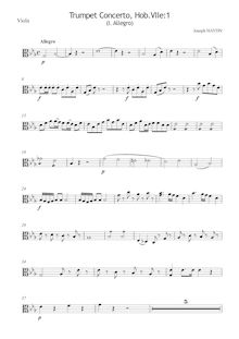 Partition altos, trompette Concerto, Hob.VIIe:1, Trumpet Concerto in E-flat major