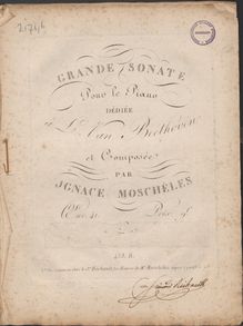 Partition complète, Grande sonate, E major, Moscheles, Ignaz