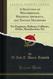 Selection of Weighbridges, Weighing Apparatus, and Testing Machinery