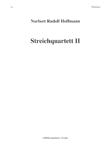 Partition complète, Streichquartett II, Hoffmann, Norbert Rudolf