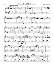 Partition Sonata R.24 en D minor, clavier sonates R.21–30, Soler, Antonio