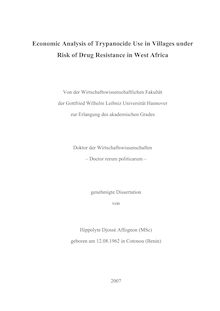 Economic analysis of trypanocide use in villages under risk of drug resistance in West Africa [Elektronische Ressource] / von Hippolyte Djossè Affognon