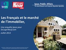 IPSOS : Les Français et l’immobilier, six mois après la mise en place du dispositif Duflot