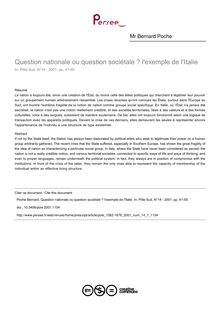 Question nationale ou question sociétale ? l exemple de l Italie - article ; n°1 ; vol.14, pg 41-55