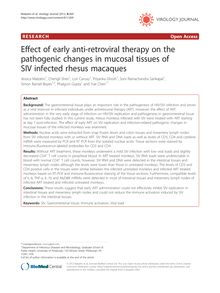 Effect of early anti-retroviral therapy on the pathogenic changes in mucosal tissues of SIV infected rhesus macaques