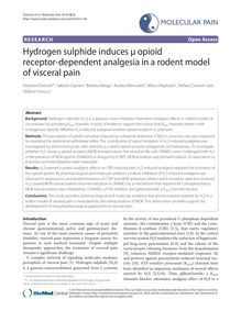 Hydrogen sulphide induces μ opioid receptor-dependent analgesia in a rodent model of visceral pain
