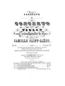 Partition de violon, violon Concerto No.1, Op.20, Concerto pour Violon avec accompagnement d Orchestre